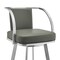 Armen Living Sandringham 30" Gray Faux Leather and Brushed Stainless Steel Swivel Bar Stool 721535762071 - alternate 2
